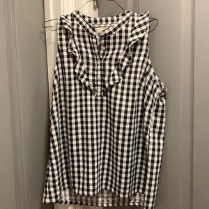 Mudpie Gingham Shell with Ruffle Collar